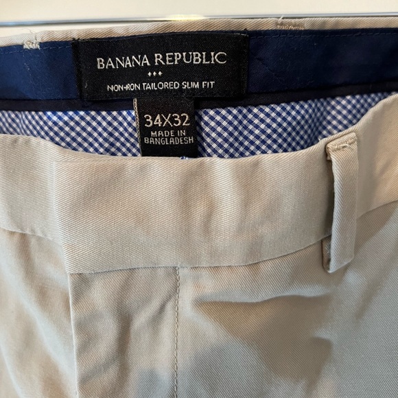 BANANA REPUBLIC Non-Iron Tailored Khaki Slim Pant - Size 34x32 - Picture 3 of 8